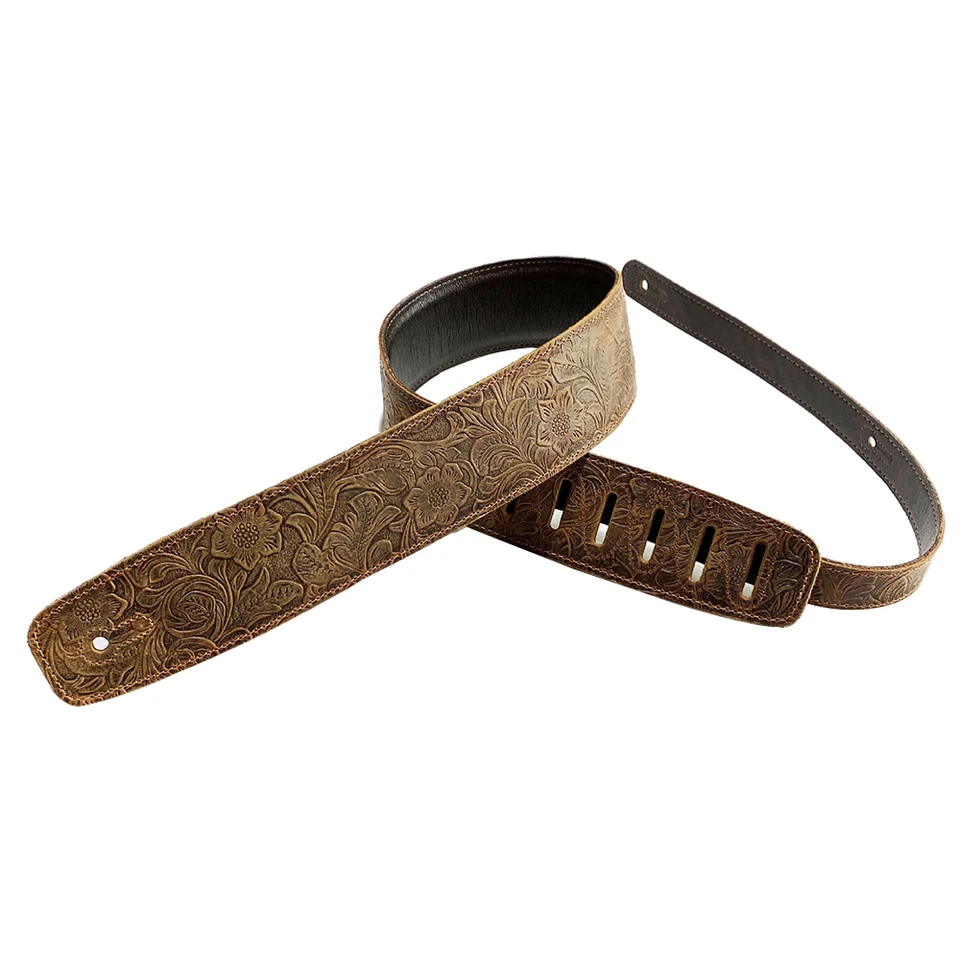 Gitarový remienok hnedá retro reli reliéf s prístrojom Folk elektrickej gitary elektrické basové prístrojové príslušenstvo