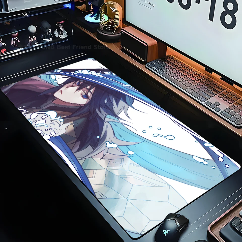 Giyu Tomioka Anime D-Demon Slayer MousePad Mouse Mout Desk s podložkou herné príslušenstvo pre hlavné hry XXL Klávesová podložka