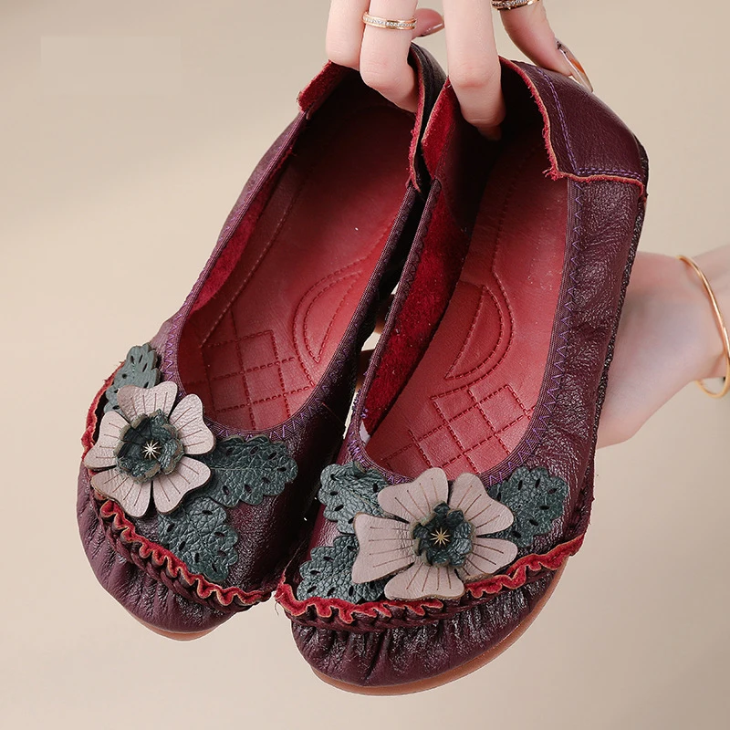 Gktinoo originálne kožené mokasíry pre ženy 2024 Flower Woman Flats Mocassins femme dámske mokasíny jarné letné sklz-on topánky