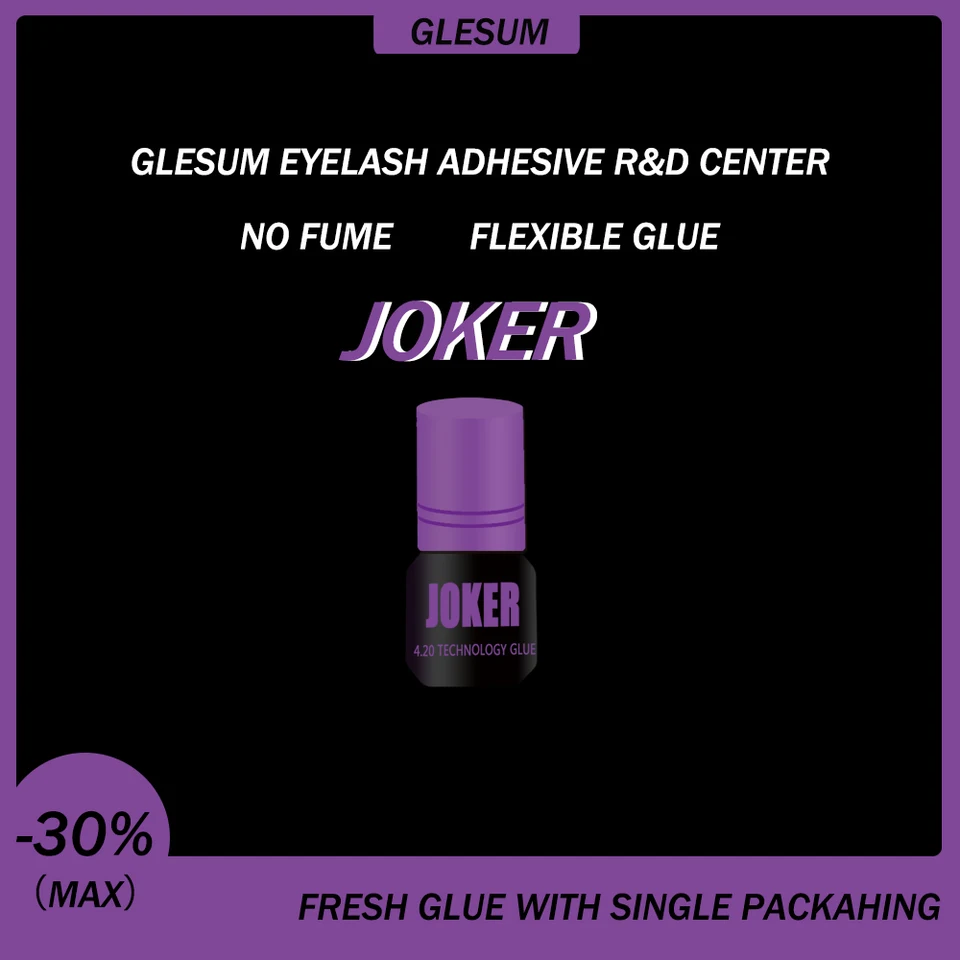 GLESUM Nový štýl Super Kvalita 0,5 s Dry Joker Glue Latex Free and Low dráždiť predĺženie mihalníkov Zlato