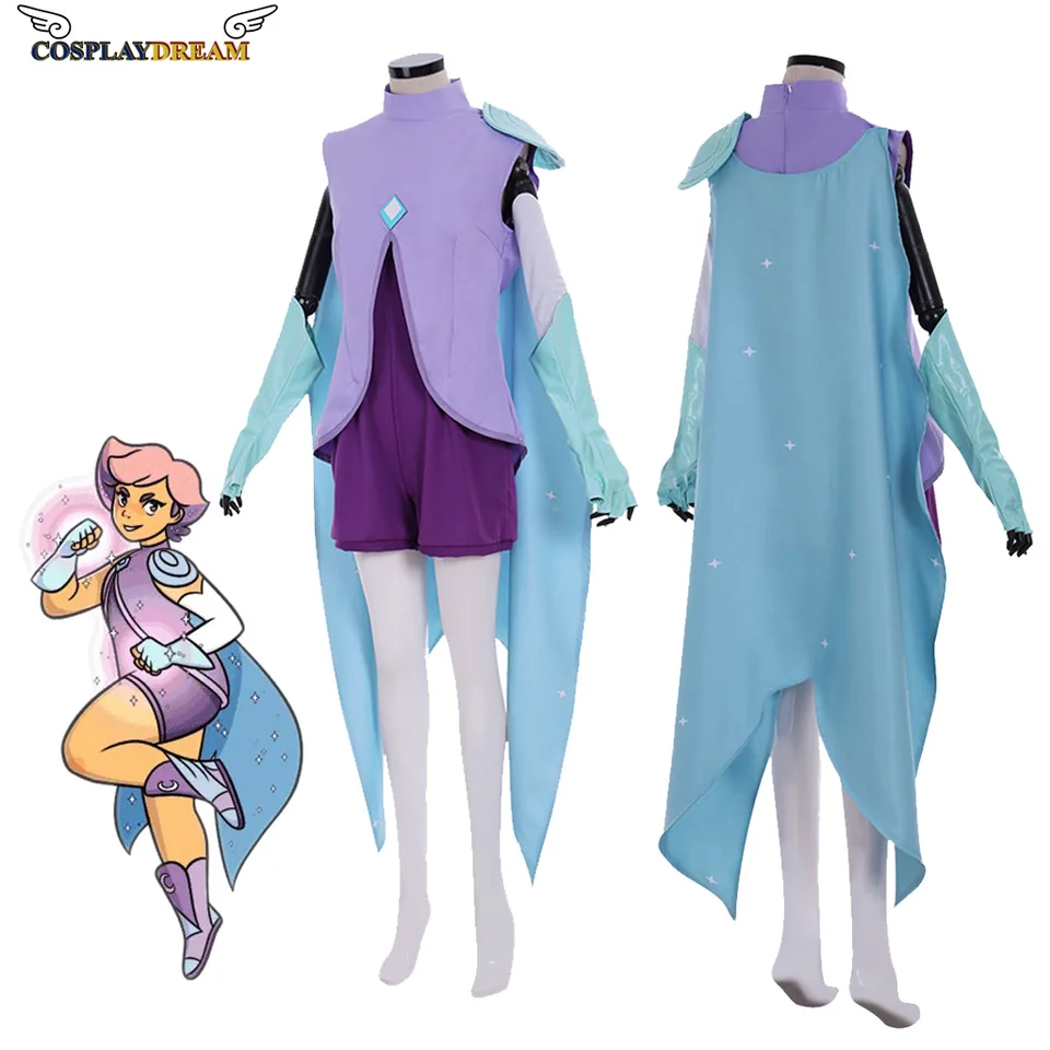 Glimmer Cosplay ona ra ra Glimmer Battle Sucksuit Jacket a Cape Full Set Women Halloween Glimmer kostýmy na mieru vyrobené