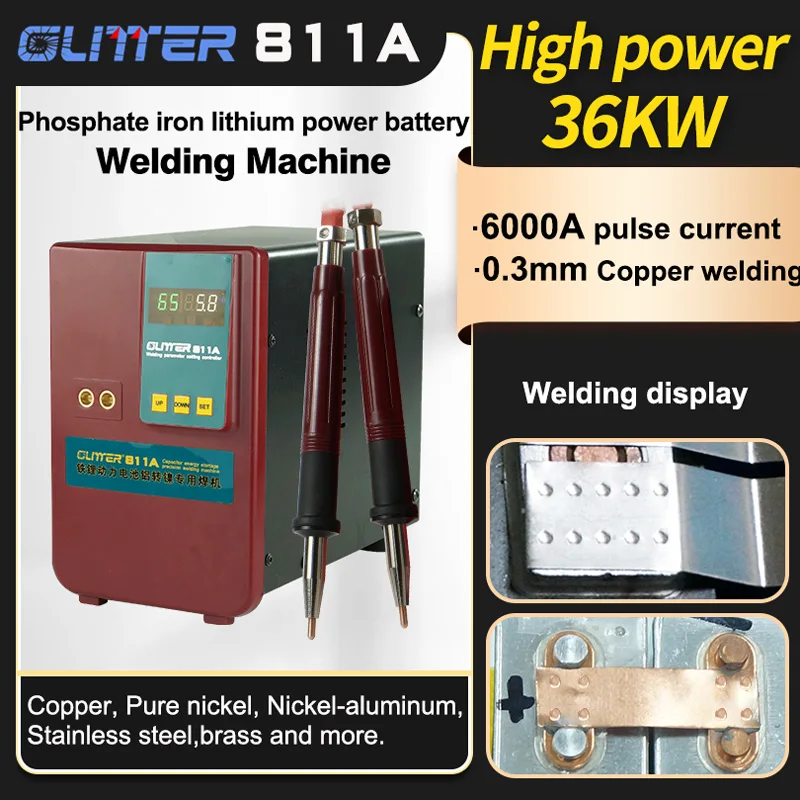 Glitter 36KW 811a Spot Welding Stroj 110/220V Skladovanie energie Hliník Hliníkový železný lítiový balenie batérie Zváračky Nick