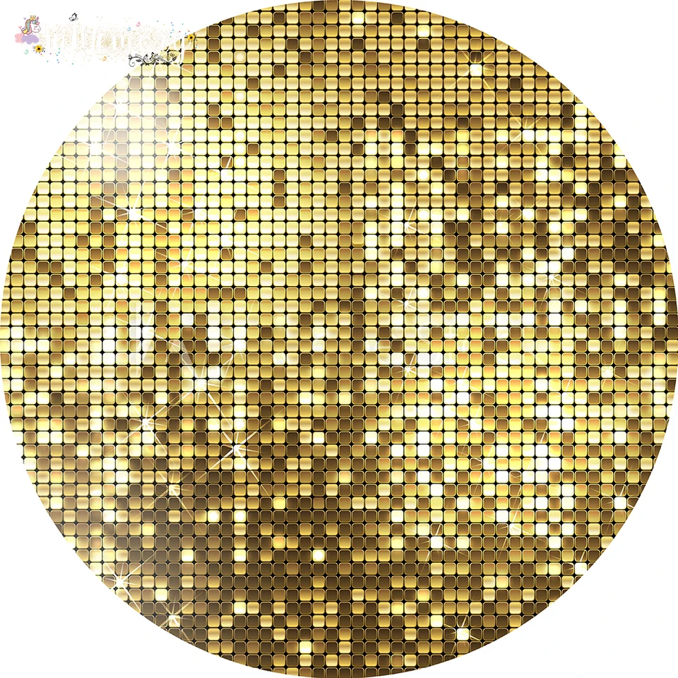 Glitter flother vzor okrúhle pozadie Svadobná detská sprcha Disco Party Kruh pozadia lesk Twinkle Table Table Table Cover