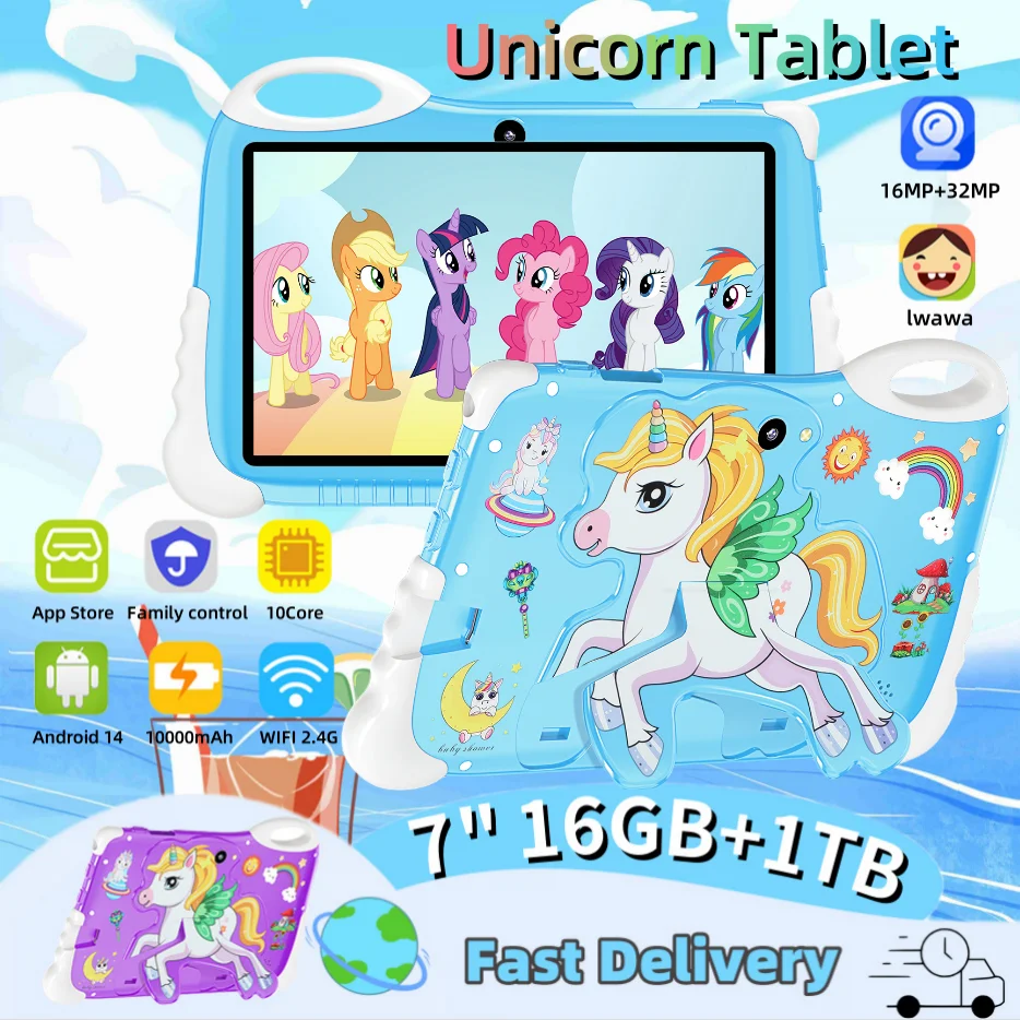 Global Learning Edition Android 14 Kids Tablet 10.1-palcový 16 GB RAM 1TB ROM 16MP+32MP Snapdragon 888 WiFi Bluetooth 5G Full Screen Screen