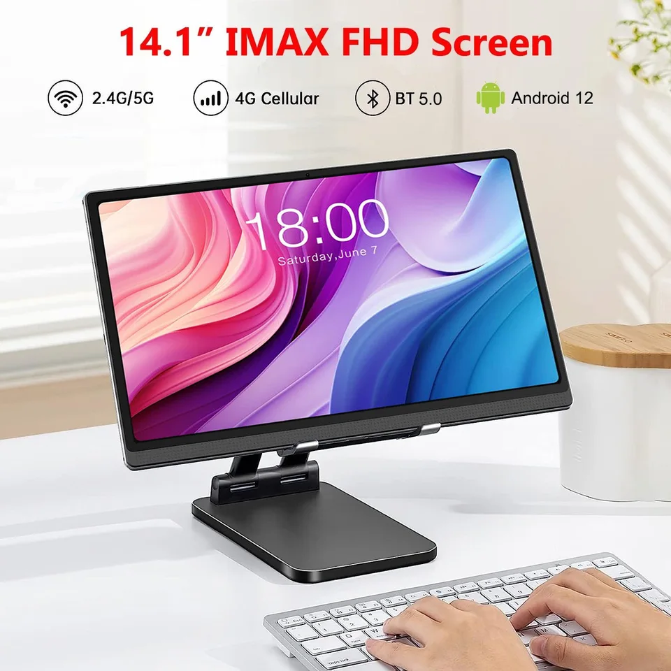 Globálna verzia 1920x1080 IPS veľká obrazovka 14.1inch 4G Tablet Android 12 8+16MP Camera 12+256 GB Helio G85 2 v 1 tablete 14 palcov