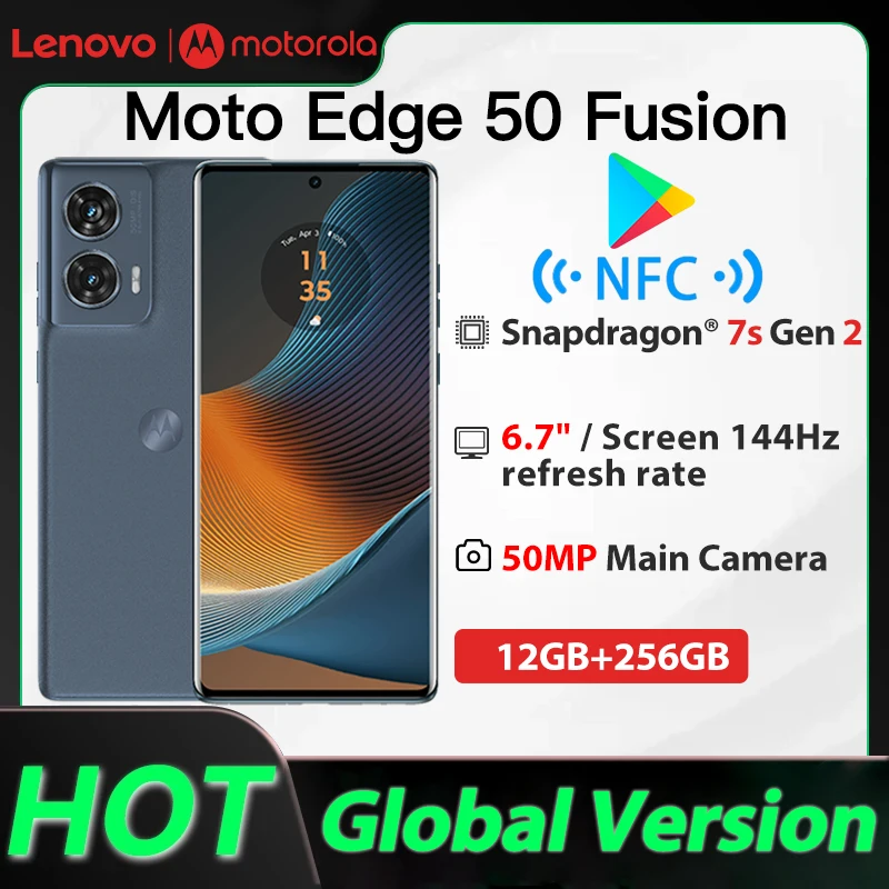 Globálna verzia Motorola Moto Edge 50 Fusion 5G 6.7''Smartphone Snapdragon 7s Gen 2 68W Fast Charger 50MP Camera