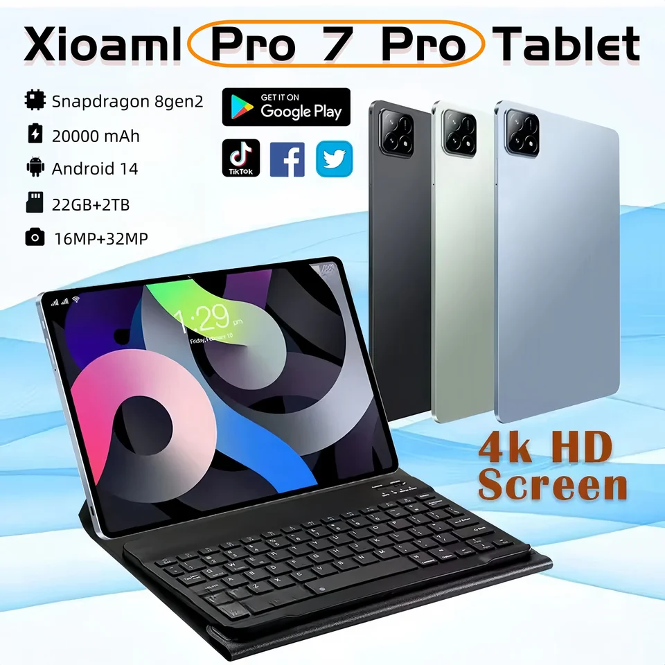 Globálna verzia Originálna verzia Xioami Pad 7 Pro Tablet 11inch HD 4K Android 14 22 GB+2T 20000MAH 5G Dual SIM Bluetooth WiFi GPS Tablet