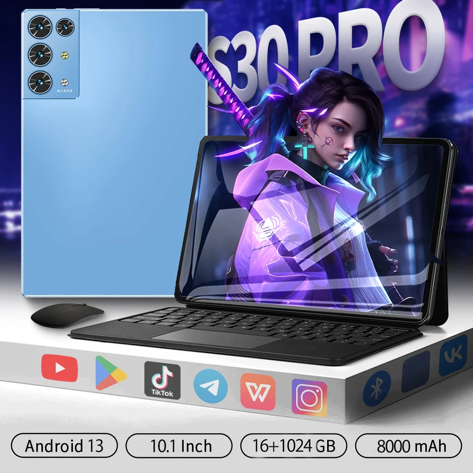 Globálna verzia Originálna verzia Xioami Pad S30PRO Tablet 10.1inch HD 4K Android 13 16 GB+1024GB 8000MAH 5G Dual SIM Telefón WiFi GPS WiFi GPS