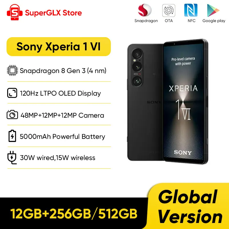 Globálna verzia Sony Xperia 1 VI 5G Dual SIM XQ-EC72 Snapdragon 8 Gen 3 6,5 