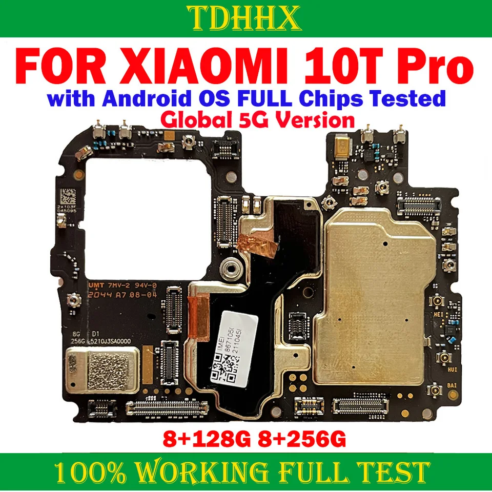 Globálna verzia základná doska pre Xiaomi 10t Pro, hlavná doska, logická doska 256G, originálna práca dobre, odomknuté hlavné obvody, 128 GB