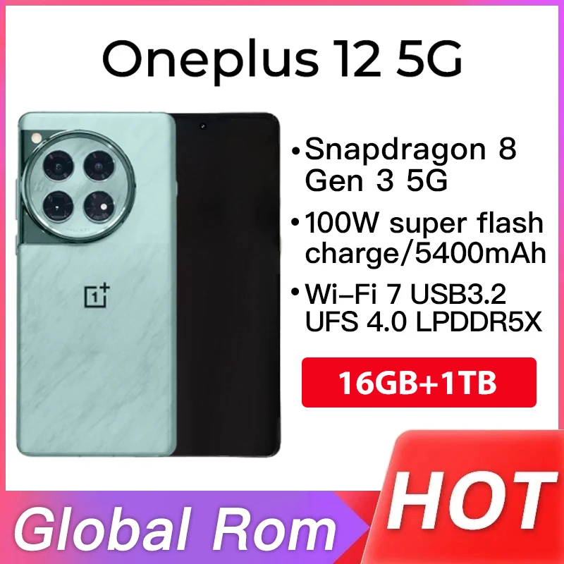 Globálny mobilný telefón ROM OnePlus 12 16 GB 1TB Snapdragon 8 Gen 3 OTA 6,82 