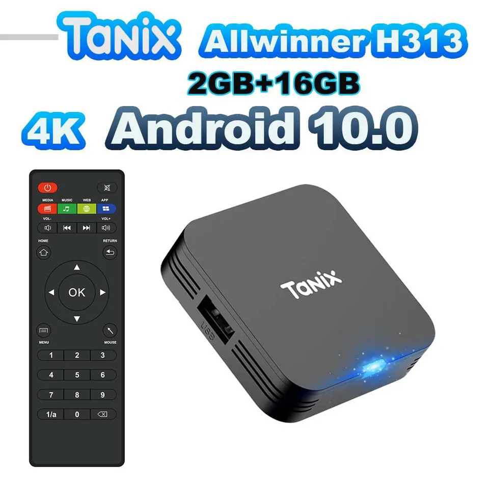 Globálny prehrávač médií Tanix TX1 Allwinner H313 Quad Core Android 10 TV Box 2.4g WiFi 4K HDR 3D 8GB16GB H.265 Netflix YouTube