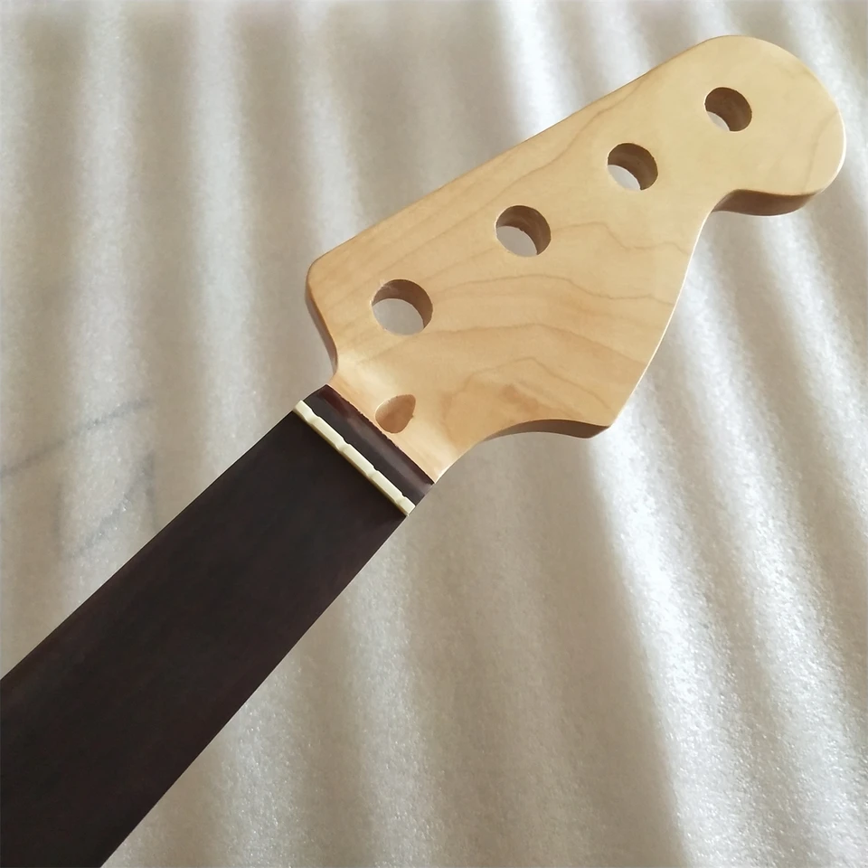 Gloss 4 String 20 FRES javor bez odprašovania ružového dreva Elektrický basový gitarový krk častí matica 42 mm Výmena