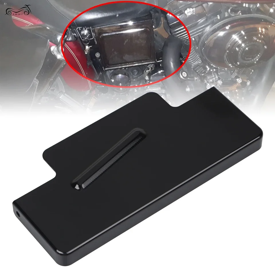 Gloss Black Motorcycle Battery Top Cover Fits for Harley 1997-2005 Dyna Low Rider FXDL EFI FXDLI Super Glide Sport FXDX