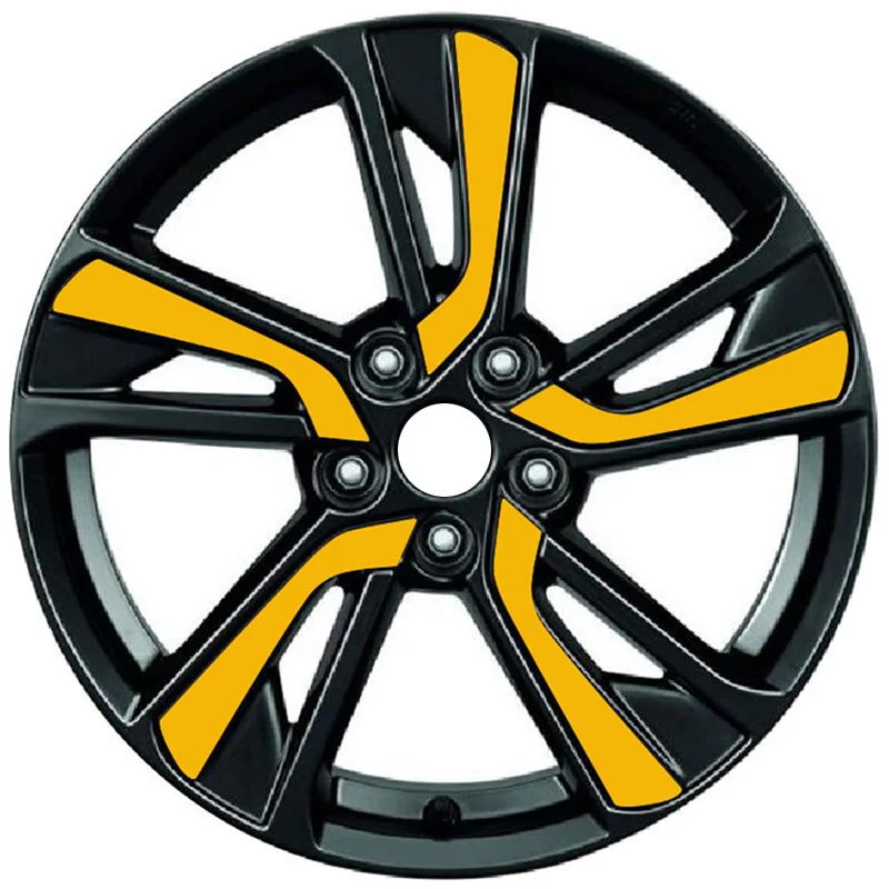 Glosy čierne/ žlté nálepky na koleso DIY vopred odrezané filmom pre Nissan Juke F15E 2014-2018 18 