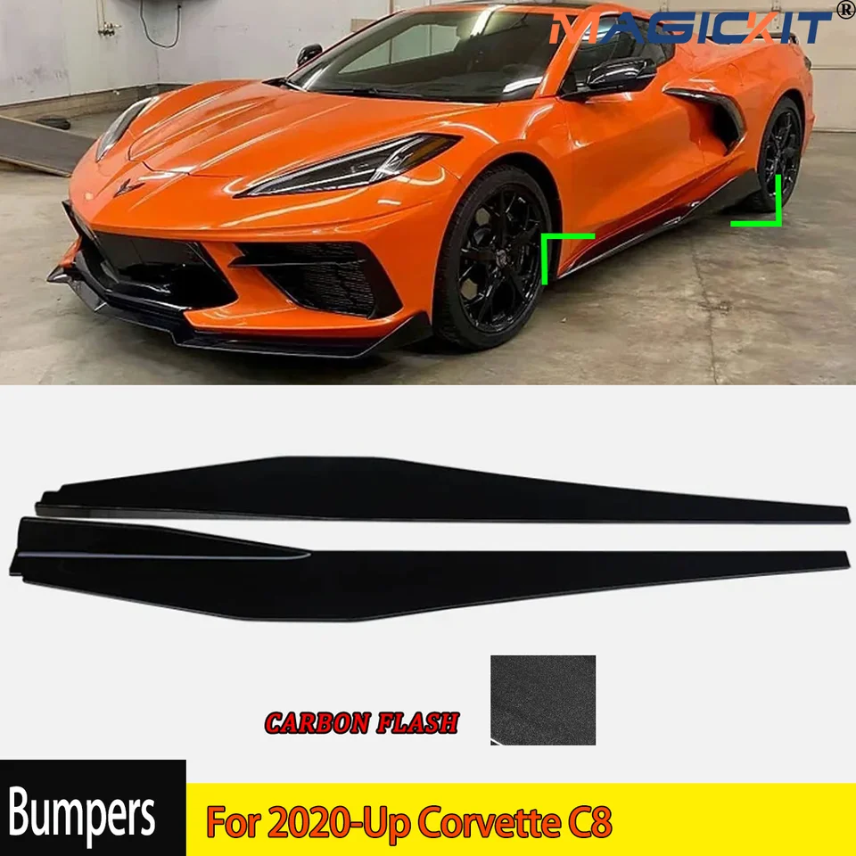GM 5VM v štýle uhlíkových bočných sukní sukne Panel Rocker Panel pre 2020-up Corvette C8