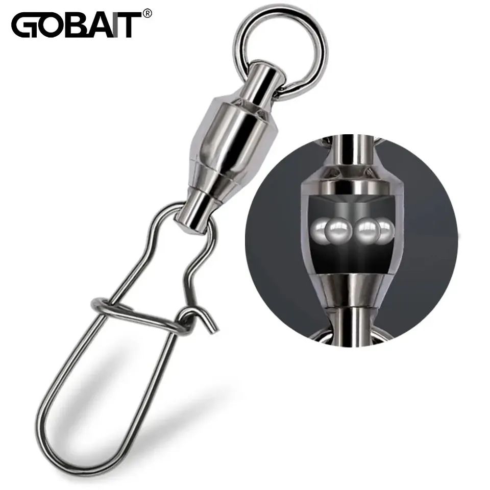 GOBAIT 20KS SWIVEL SNAP CONKEKTOVÝ KONEKCIU PIN GULLIVE BUNING RING RING DUNKA KIT PESCA Lure Line Pripojte krížový zámok Rybárske náradie