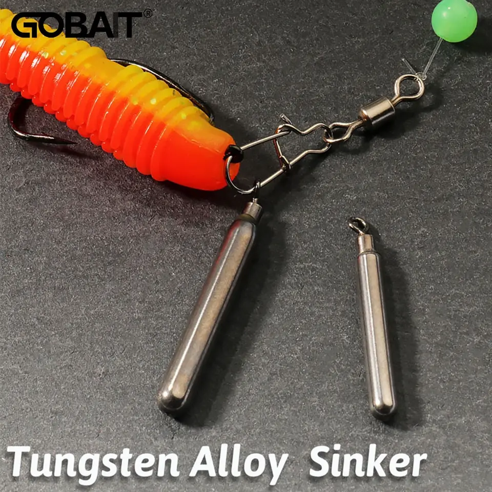 GOBAIT Volfrám Oceľ rybárska hmotnosť 5ks/pleseň pre umývadlo 3,5 g 5,3 g 7g trubice guľky Plumb Pendantkit Pesca Metal Jig Castle Rundle