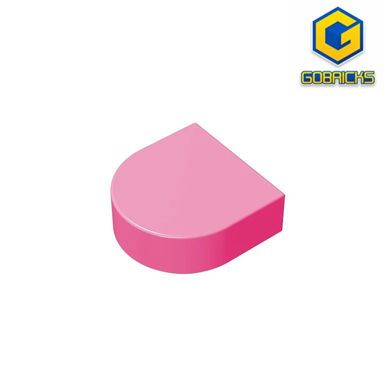 Gobricks GDS-1292 Dlaždice, kolo 1 x 1 polovica kruhu predĺžené (štadión) kompatibilné s hračkami LEGO 24246 Zostavené stavebné bloky