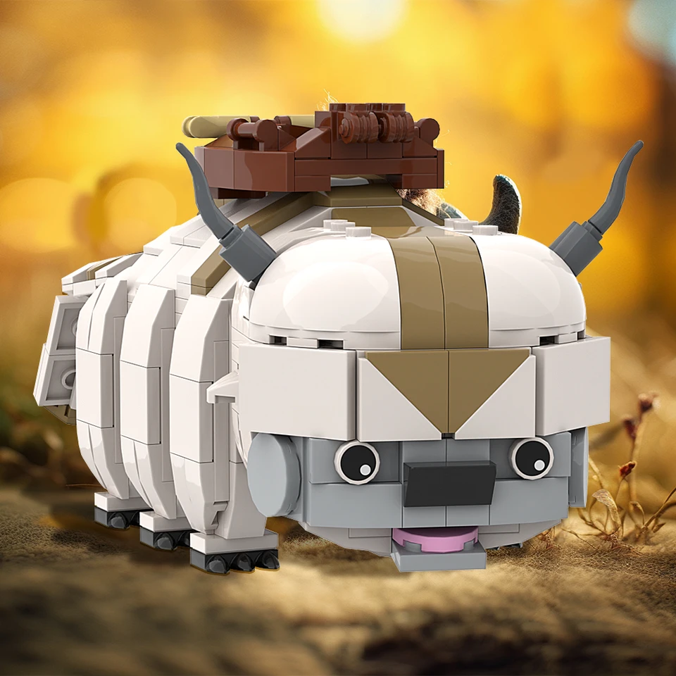 Gobricks Moc Posledný film Airbender Flying Bull Building Blocks Model Avatar The Last Airbender Appa Bricks Hračky darčeky