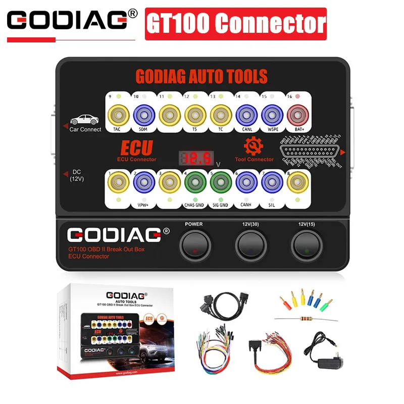 GODIAG GT100 Automatické nástroje OBDII prelomenie konektora ECU OBDII 16PIN DETECTOL DETEKTOR BREATED