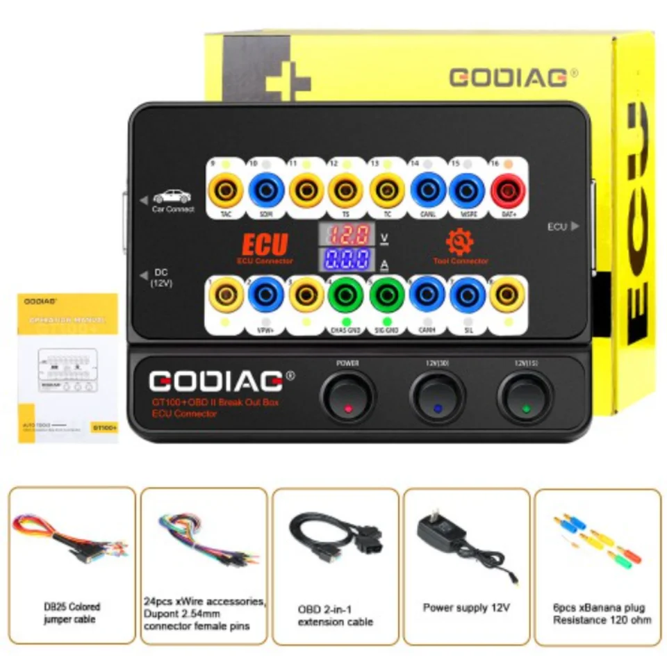 GODIAG GT100+ GT100 Pro Nová generácia OBDII Breakout Box s elektronickým prúdovým displejom