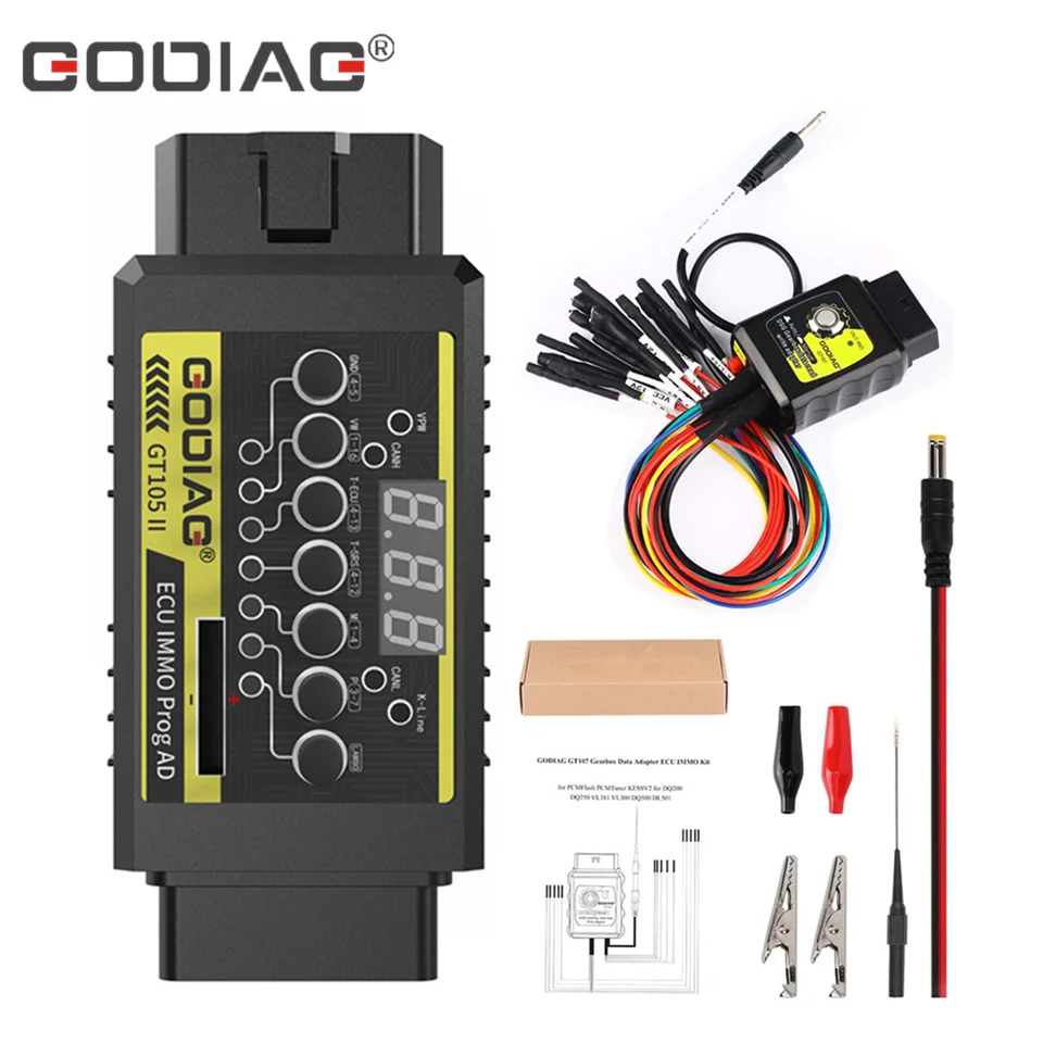 Godiag GT107 + GT105 II DSG Plus prevodovky pre prevodovku pre DQ250 DQ200 VL381 VL300 DQ500 DL501