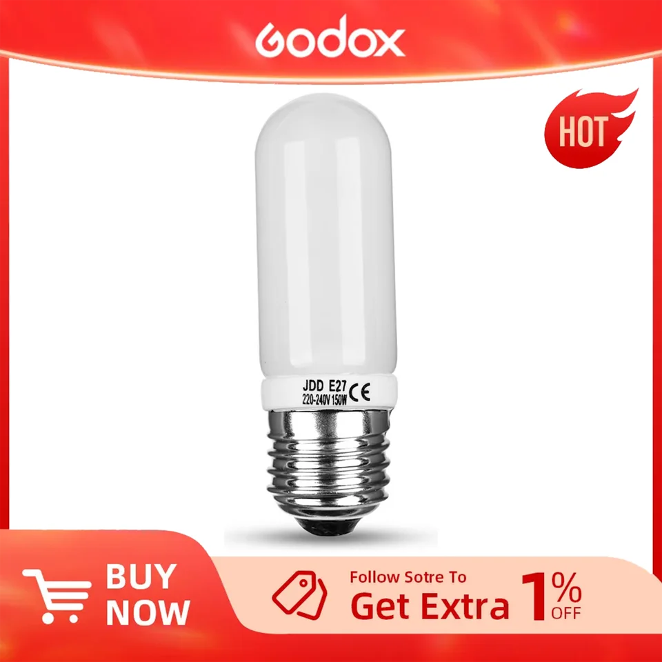 Godox 150W E27 Pro Studio Strobe Flash Modeling Light Lighting Lighting Bulb DE300 DE400 SK400 DP600 QT600