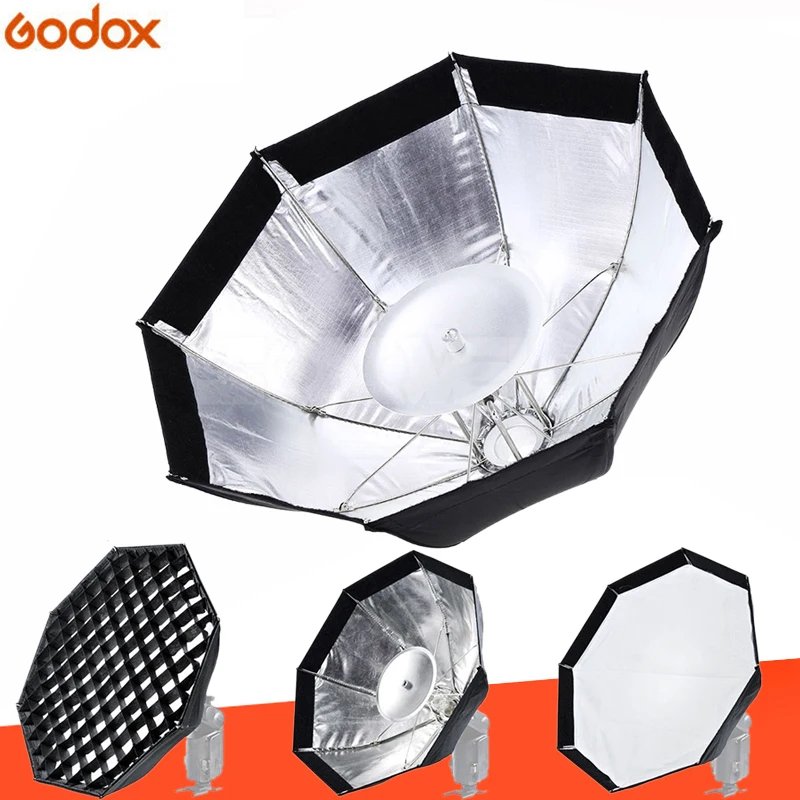 Godox AD-S7 Multifunkčná mäkká skrinka Octagonálna honosová mriežka Dáždník Softbox pre Witstro Flash Speedlite AD180/AD360