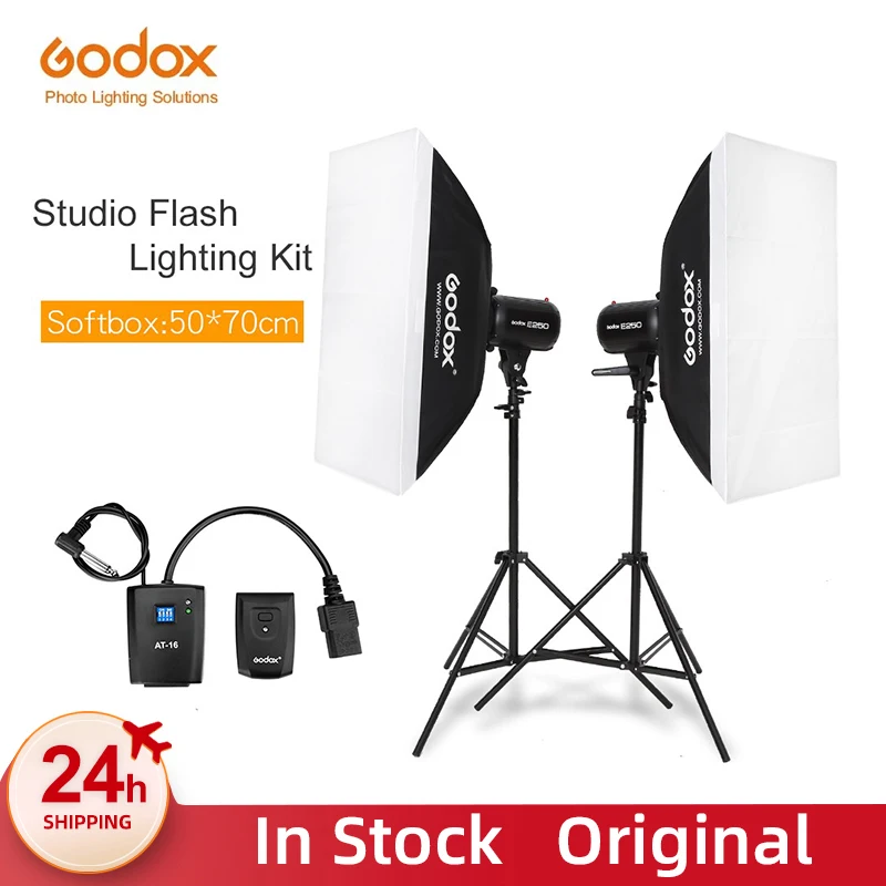 Godox E250 2x 250W Strobe Studio Flash Light Kit 500W - fotografické osvetlenie - blesky, svetlé stojany, spúšťače, mäkká skrinka