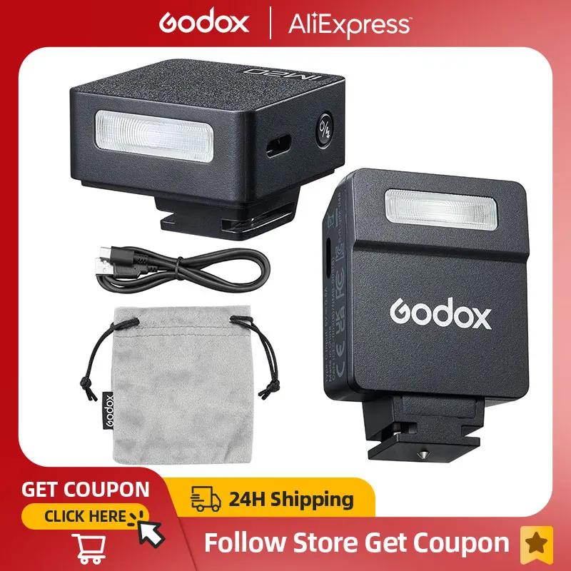Godox IM22 IM20 Mini Flash Manual Flash pre rôzne modely fotoaparátu 5 Výstupné úrovne výkonu Universal Hot Shoe Mount