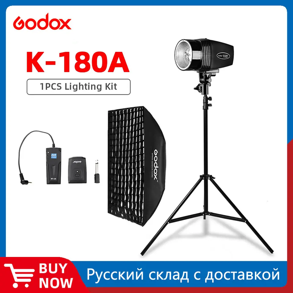 Godox K-180a 180WS Photography Studio Flash Strobe Light + 50 x 70 cm Gird Softbox + 180 cm Svetlo stojan + RT-16 Trigger Flash Kit