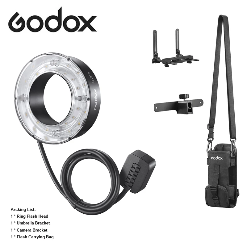Godox R200 Ring Flash hlava pre Godox AD200/ AD200PRO Flash 200 WS Flash Power Power Umbrella Držiak Bracket Bracket Flash prenášanie tašky
