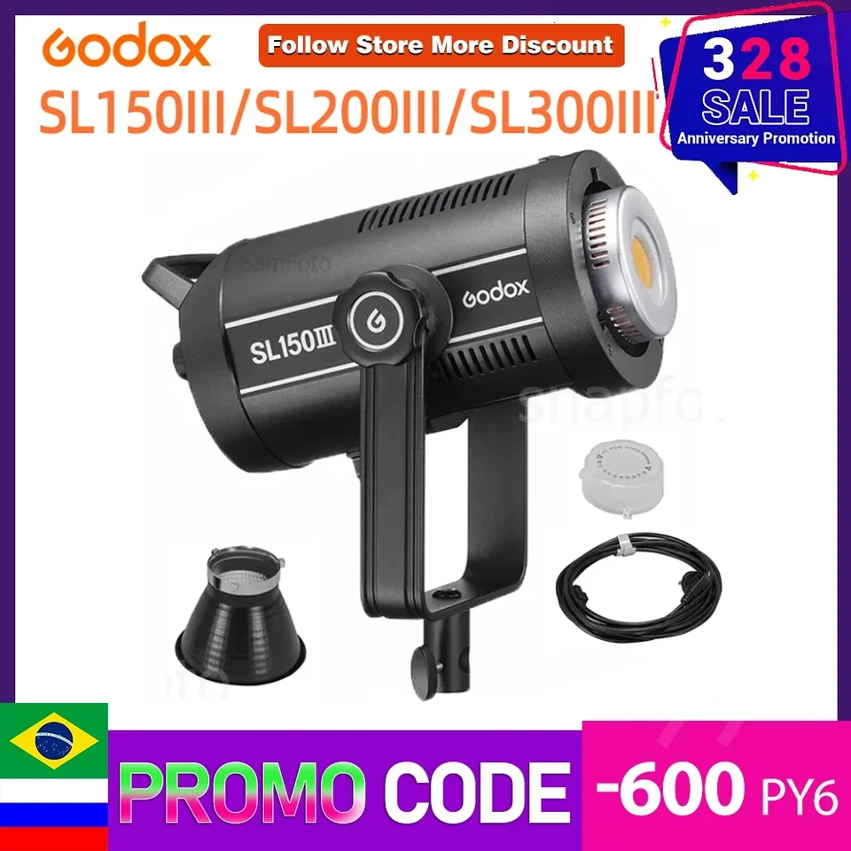 GODOX SL300III SL300 II SL150II SL150III SL200 II SL200III VIDEA Light Bowens Mount Daylight na pohovor na sklade