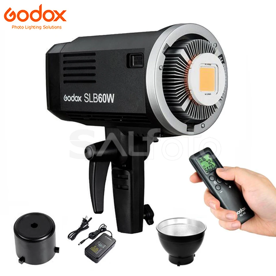 GODOX SLB60W CRI 93+ 8700MAH LI-ION BATTERIÁLNA VIDEO VIDEO Svetlo biele 5600k SLB60 60W Bowens Mount Outdoor Continuous Lighting