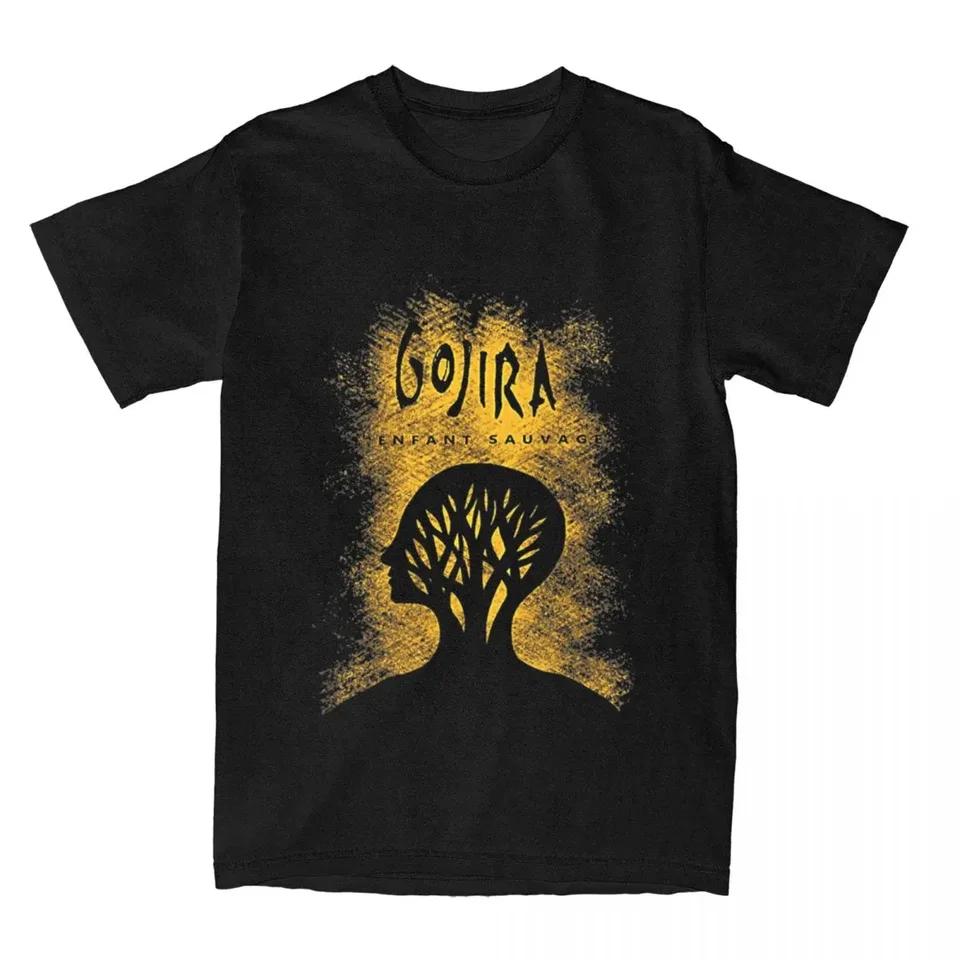 Gojiras rock metalová kapela tričká Men bavlnené vintage tričko okrúhly krk tričko tričko s krátkym rukávom topy