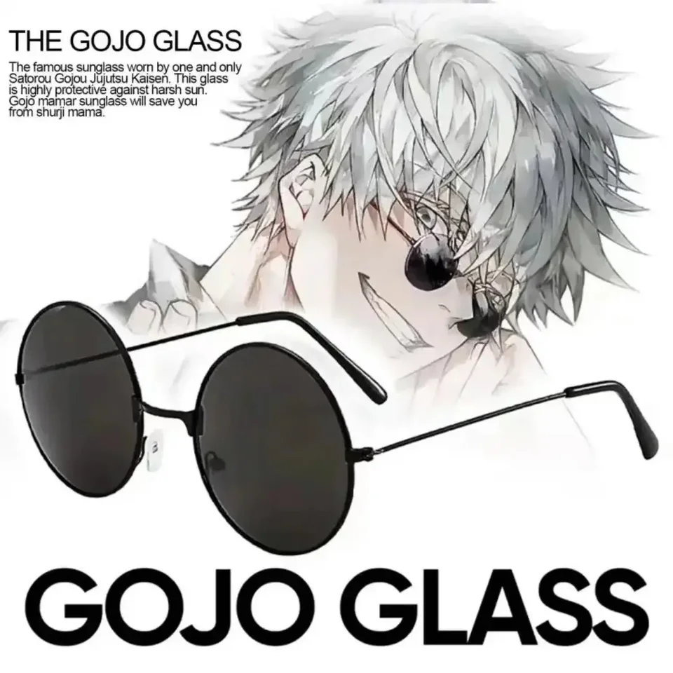 Gojo sactoru okuliare anime jujutsu kaisen gojo sactoru cosplay čierne okuliare okuliare slnečné okuliare vysokokvalitné večierky Men ženy prop