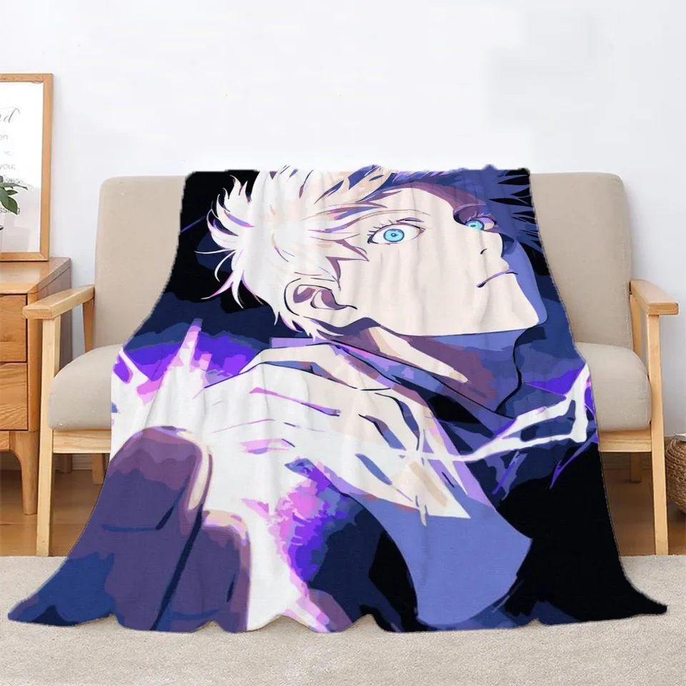 Gojo Satoru Domov interiér Prispôsobený prikrývka nadmerne nadmerne 200x300 Luxusné prikrývky a hody pletené pletené kock
