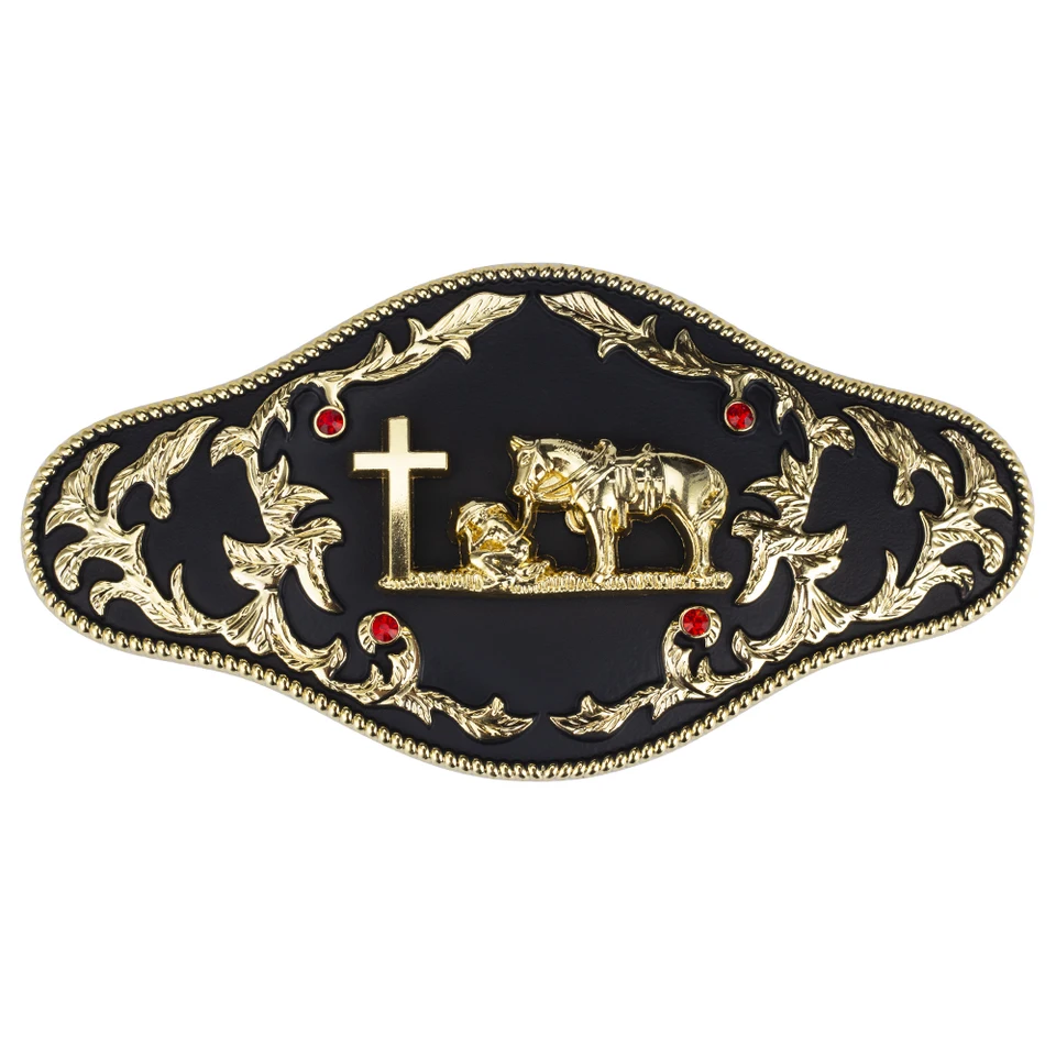 Golden Eagle Belt Buckle Horse a Cross Western Style Style Clothes Adsess Adsest Šírka 3,8 cm pre módnych mužov