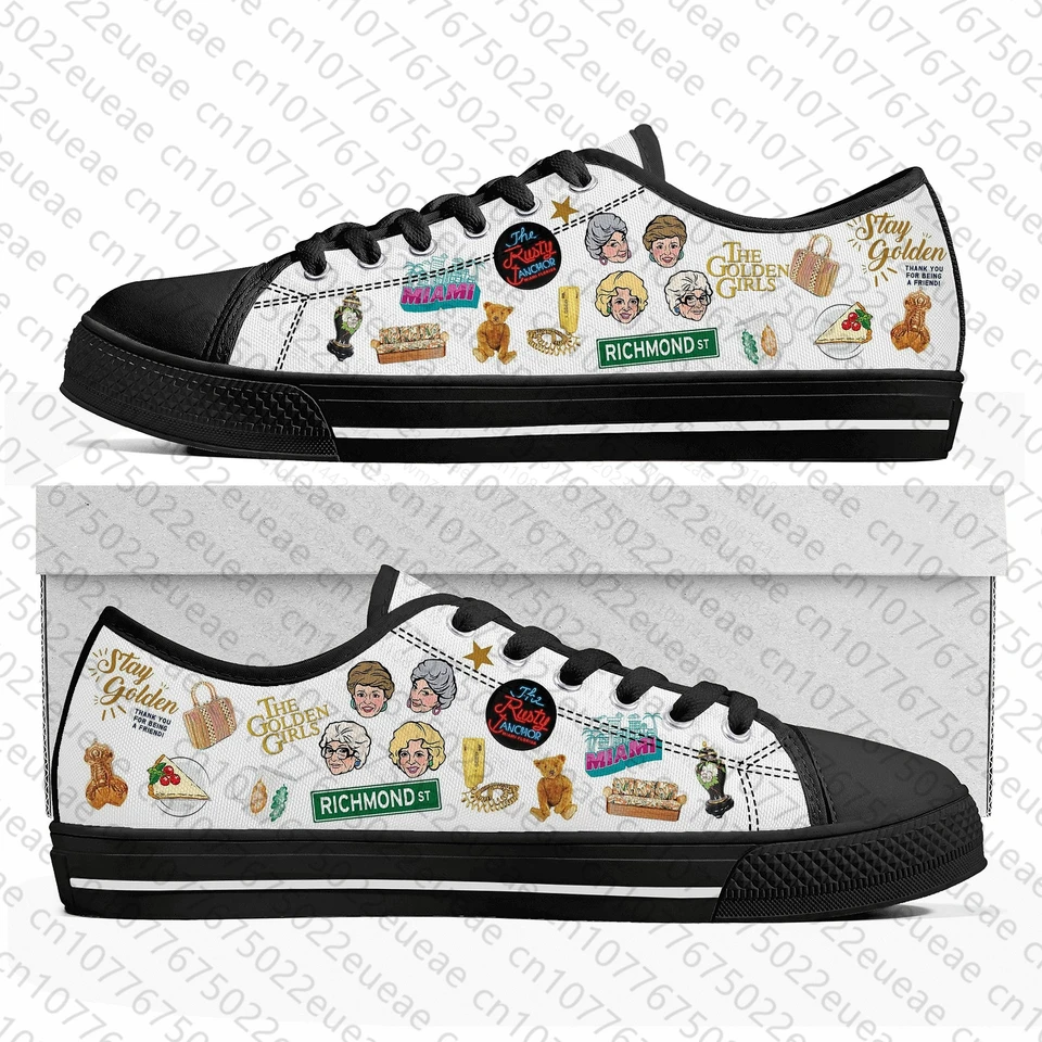 Golden Girls Low Top Sneakers Pánske dámske teenager Vysoko kvalitné plátno Pár tenisiek Pár príležitostné topánky Prispôsobte si topánky pre domácich majstrov