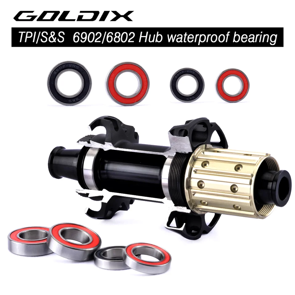 Goldix 6802/6902 TPI S&S Vodotesný ľahký ľahký bicykel ložisko je vhodný pre švajčiarskych 370 350 240 180
