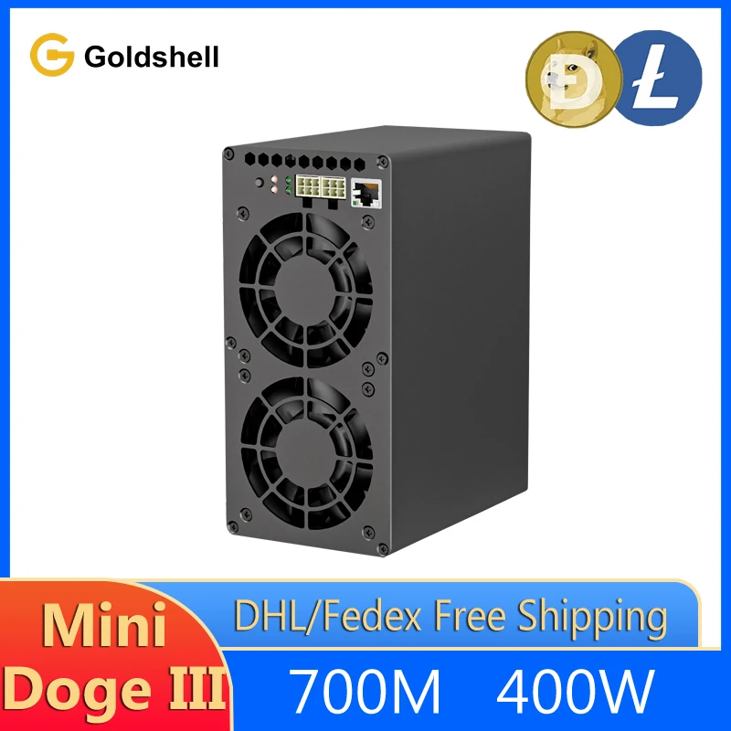 Goldshell Mini Doge III (WiFi) DOGE COIN LITCOIN Ťažba ASIC MINER Crypto Hardware Quiet Home Mining Mini Doge3 Plus