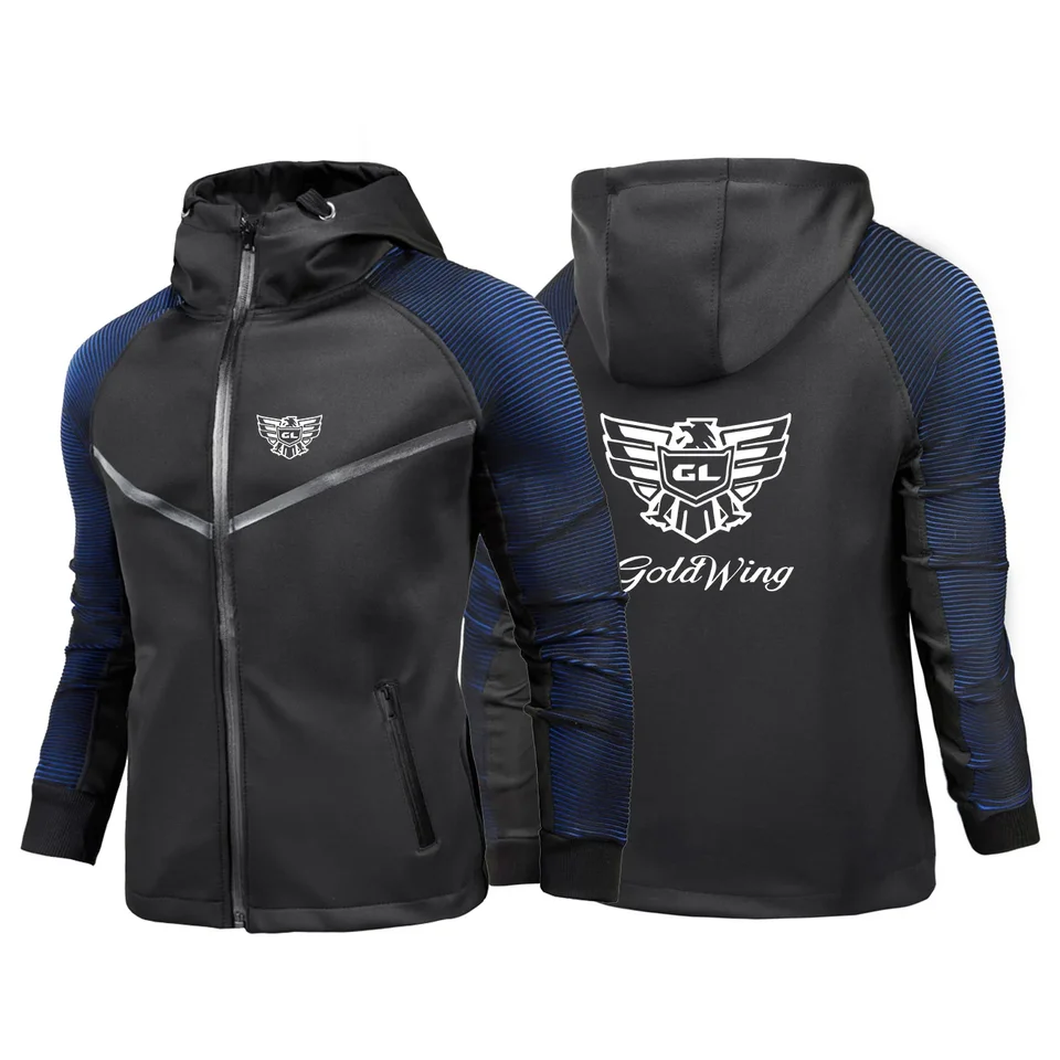 Goldwing GL1500 2024 Pánsky motocykelový pokles vietor, ktorý je poklesom rytierskeho kabátu Spevná farba Hight Quality Racing Sucket Jacket Streetwear