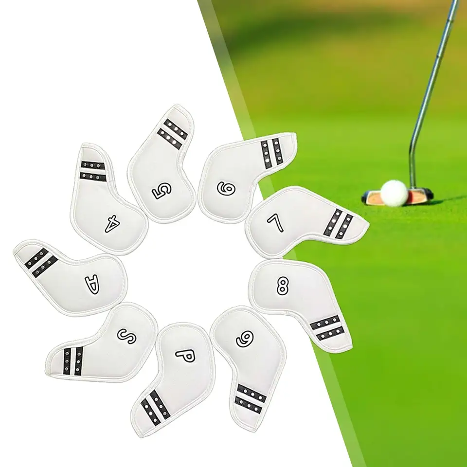Golf Iron Head 9pcs pokrýva golfový klin pokrýva ochranné rukávy mäkkej podšívky