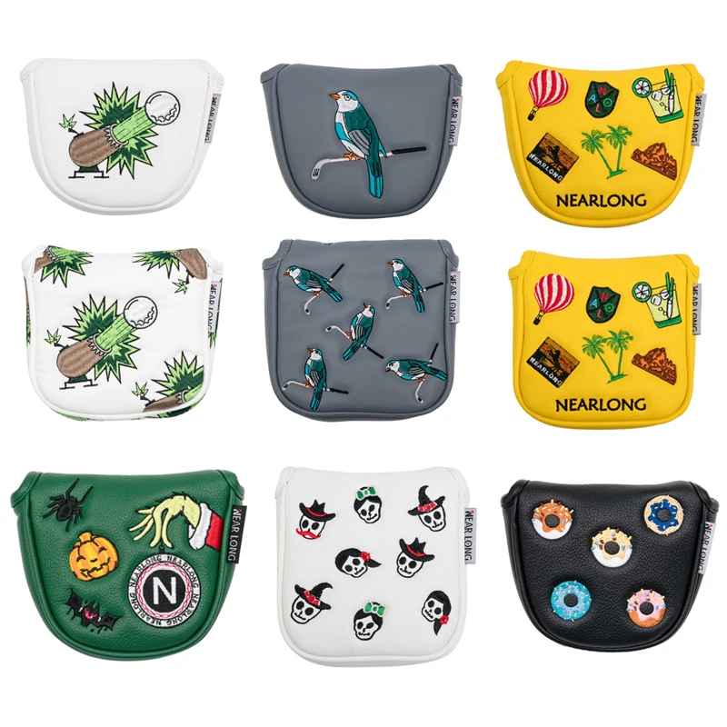 Golf Mallet Blade Putter Cover Golf Headcover Multi štýl farebný vzor magnetický uzáver golfového klubu Cover Golf Supplies