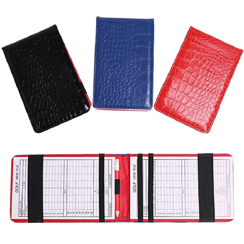 Golf Score Book odolný vodotesný kožený golfový golfový golfový držiak, držiteľ karty golfového skóre