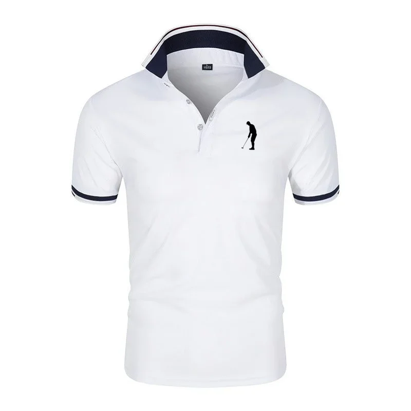 Golfové tričko pre mužov klopný s krátkym rukávom Priedušné pólové tričko Summer Pullovs Fashion Trend T-Shirt Man Streetwear Topy