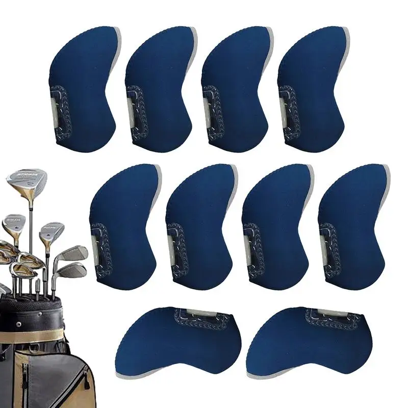 Golfové železné kryty priehľadné železné golfové hlavy klub Set 10ks potápačské tkanina Golf Wedge Iron Covers