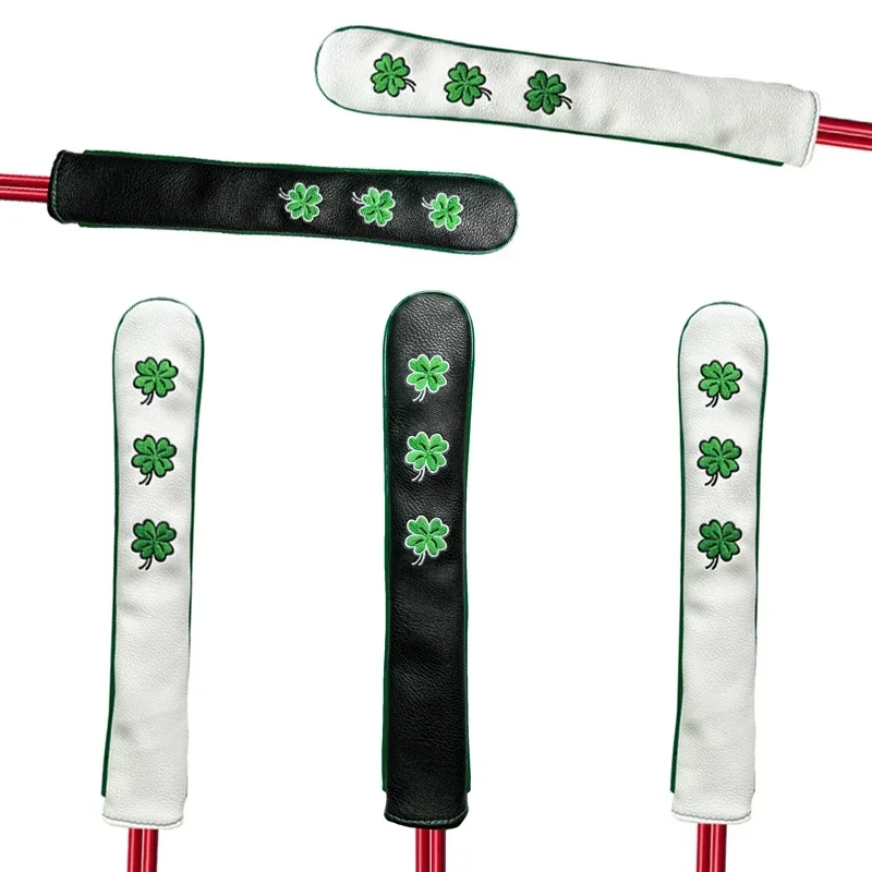 Golfový zarovnaný kryt s paličkou Štyri listy Clover PU Leather Golf Club Protect pre zarovnanie držiaka 2 tyčinky golfové hlavy
