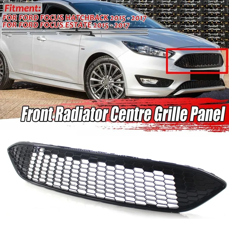 GOLSSY BLACK HONYCONS MESH PREDNÁ BUHER RACING GRILS GRILL GRILLE GRILL GRIL pre FORD FOCK MK3 ST LINE 2015 2016 2016
